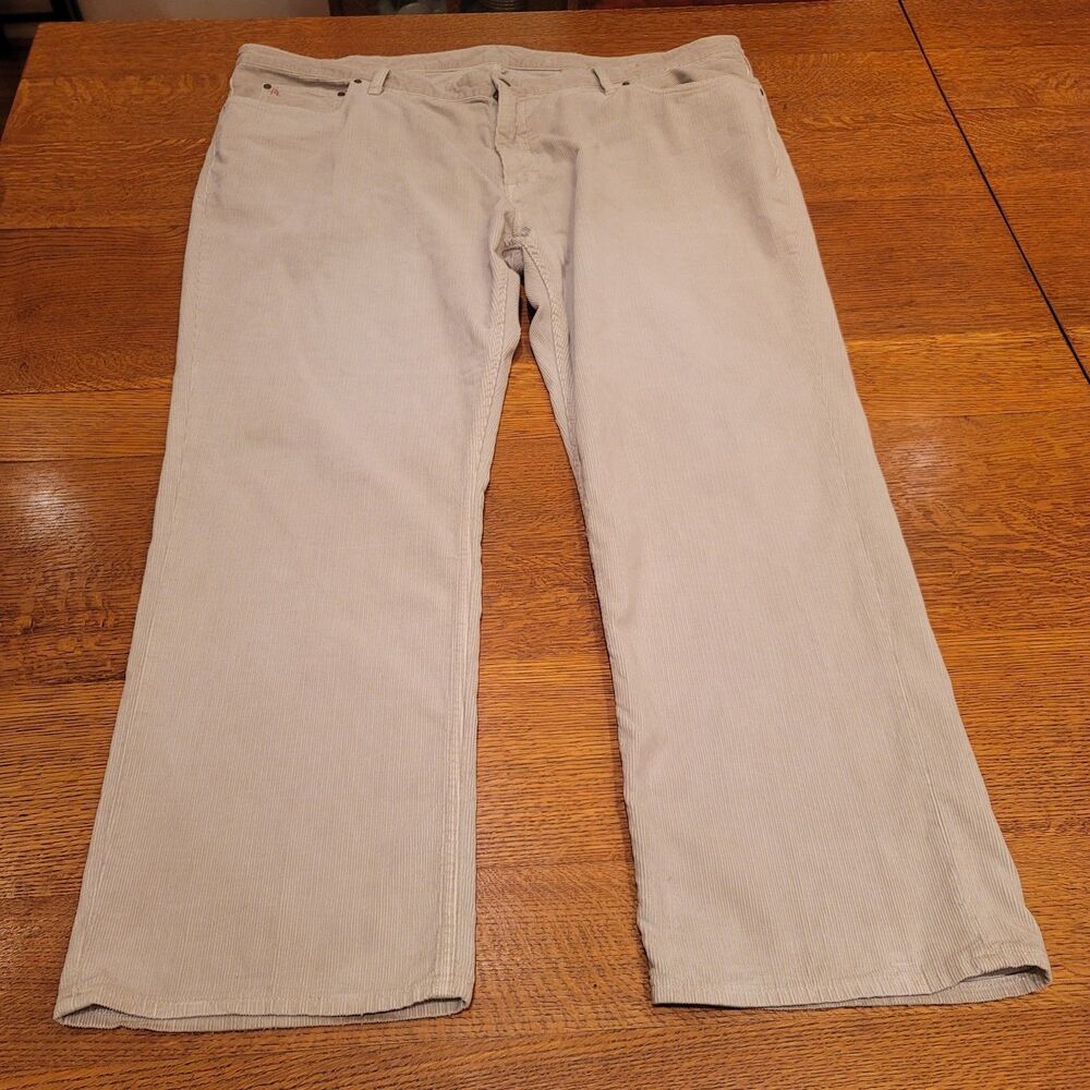 Polo Ralph Lauren Beige Corduroy Dungaree Cotton Pants 50x32 Beige 100% Cotton
